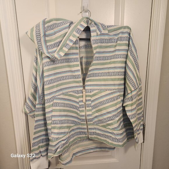 NWT Anthropologie Striped Zip Up Jacket with Hoodie. Size S/M - Picture 6 of 16